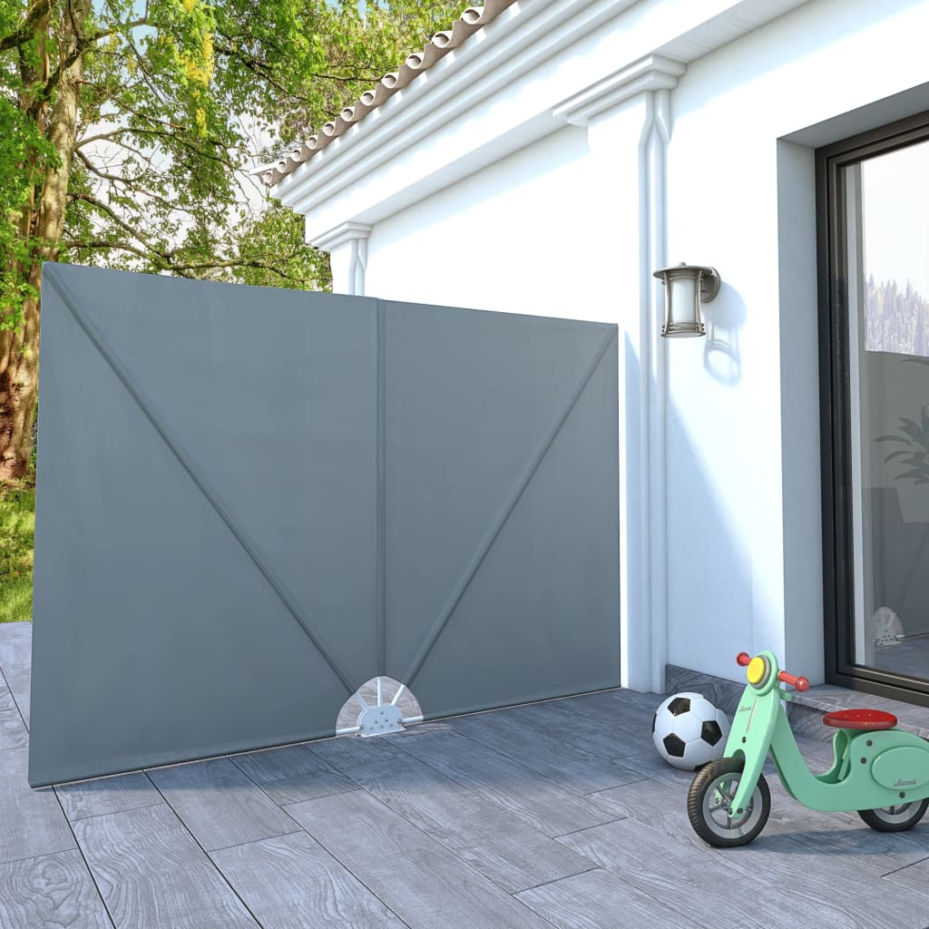 vidaXL Copertină laterală pliabilă de terasă, gri, 240x160 cm