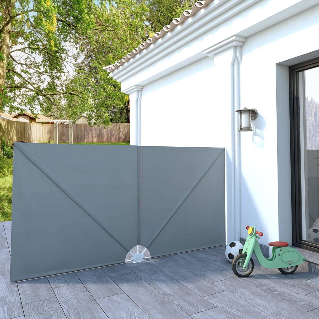 vidaXL Copertină laterală pliabilă de terasă, gri, 300x150 cm