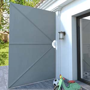 vidaXL Auvent lat&eacute;ral pliable de terrasse Gris 300 x 200 cm