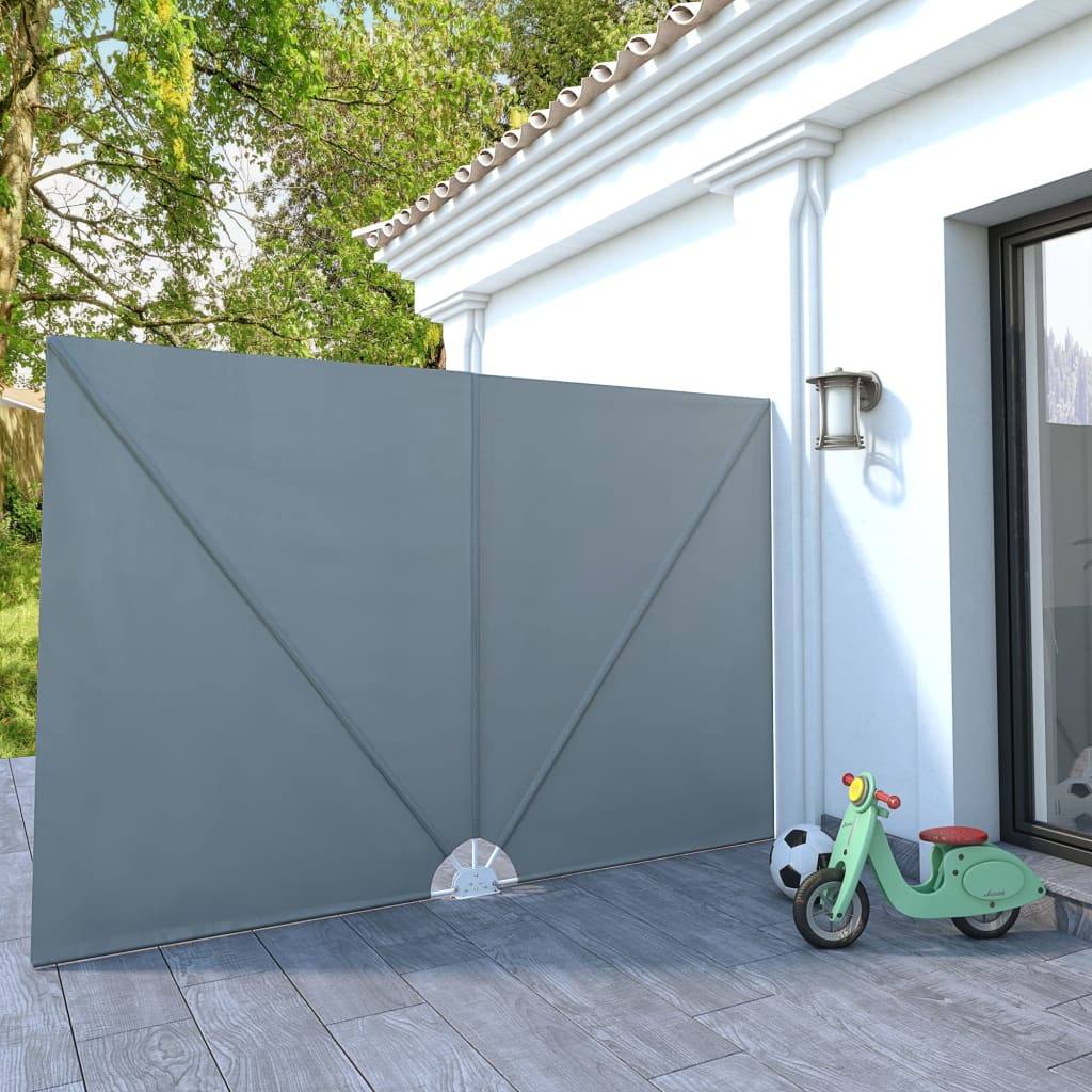 vidaXL Copertină laterală pliabilă de terasă, gri, 300x200 cm