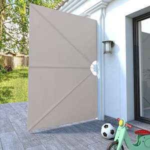 vidaXL Auvent lat&eacute;ral pliable de terrasse Cr&egrave;me 240 x 160 cm