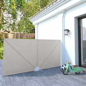 Skládací zástěna na terasu krémová 300 x 150 cm