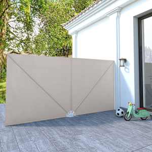 Zložljivo stransko platno za teraso krem 400x200 cm