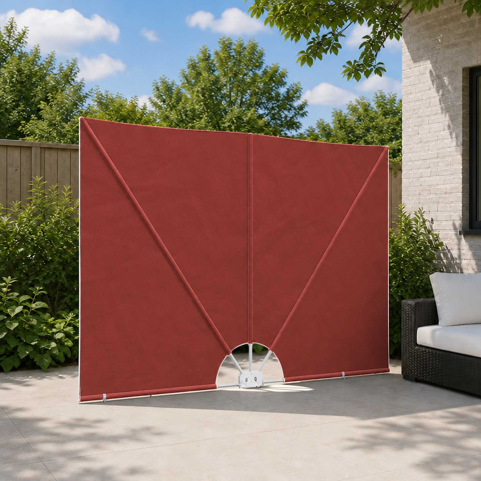 vidaXL Sammenleggbar sidemarkise for terrasse terrakotta 300x150 cm