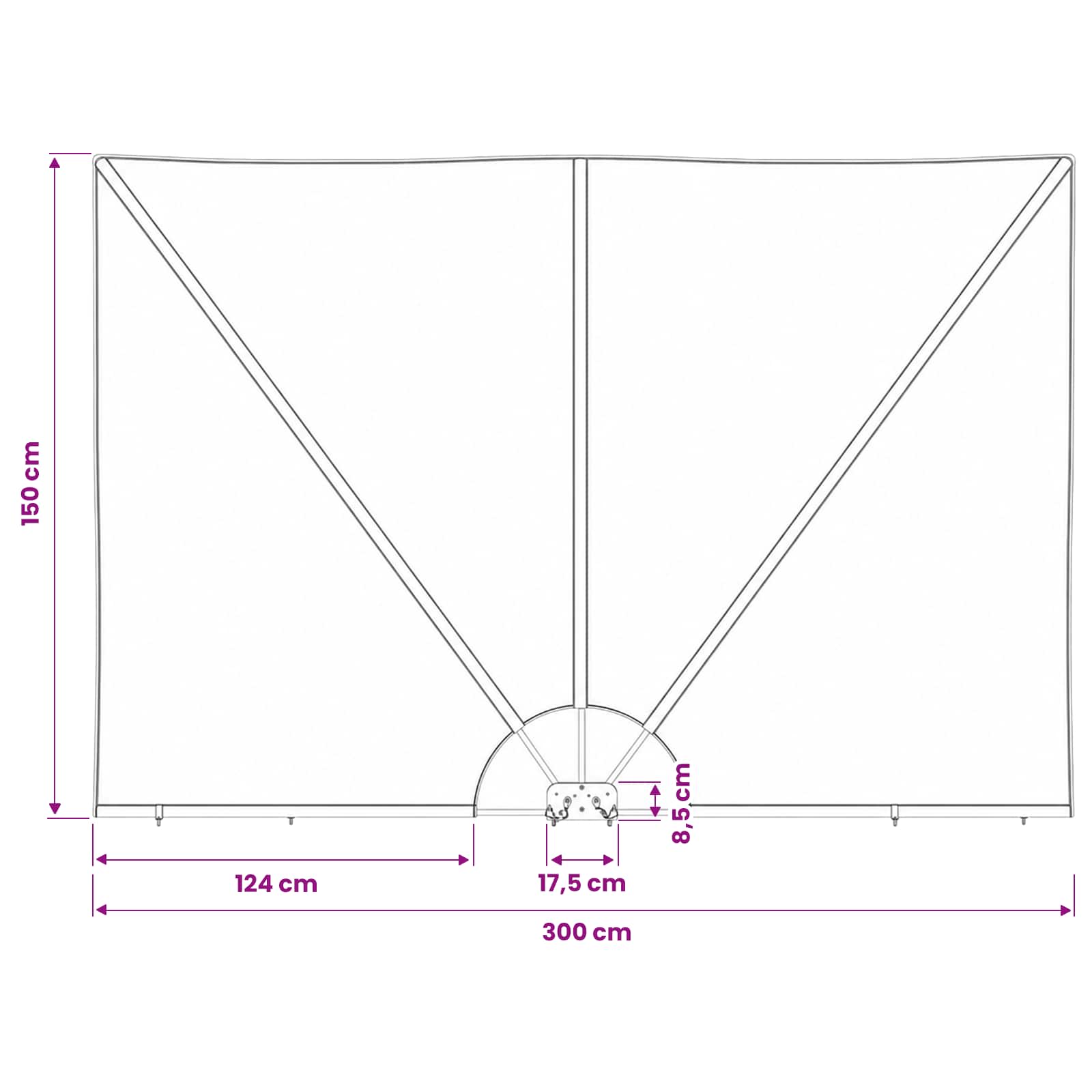 Zložljivo stransko platno za teraso terakota 300x150 cm