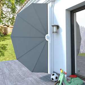 vidaXL Auvent lat&eacute;ral pliable de terrasse Gris 160 cm