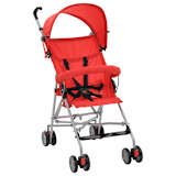 vidaXL Passeggino Pieghevole in Acciaio Rosso