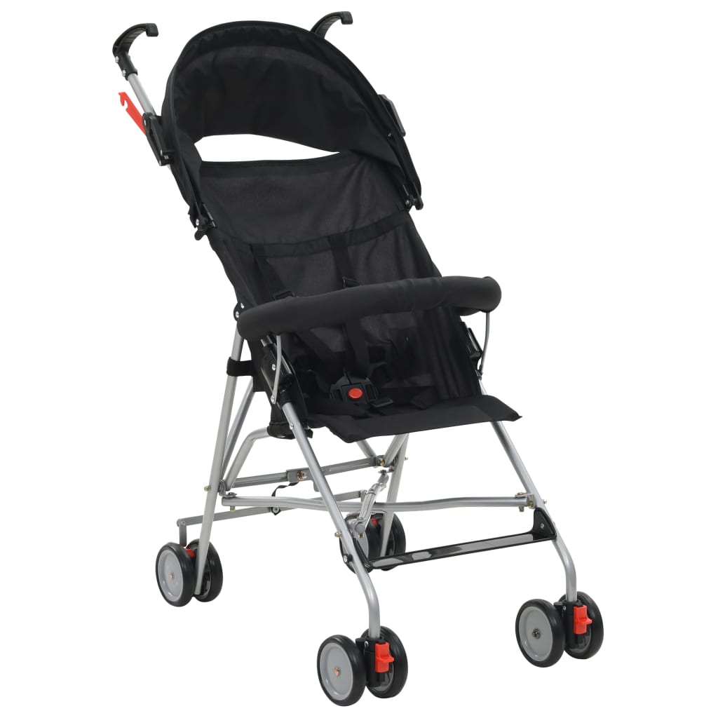 VidaXL - vidaXL Kinderwagen inklapbaar staal zwart