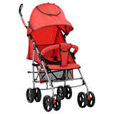 vidaXL Passeggino/Carrozzina Pieghevole 2 in 1 in Acciaio Rosso