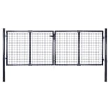 vidaXL Portail en maille de jardin Acier galvanisé 289 x 75 cm Gris