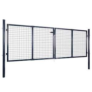 vidaXL Hageport av netting galvanisert stål 306x75 cm grå