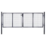 vidaXL Portail en maille de jardin Acier galvanisé 289 x 100 cm Gris