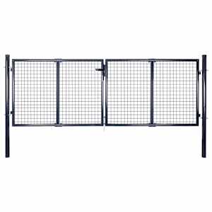 Vrtna mrežasta vrata iz pocinkanega jekla 300 x 100 cm siva