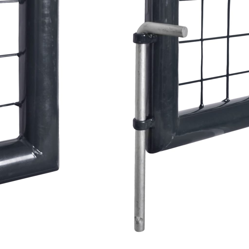 Portail en Maille de Jardin Acier Galvanisé 289x150 cm Gris vendu Clôture vidaXL