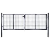 vidaXL Portail en maille de jardin Acier galvanisé 289 x 125 cm Gris