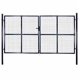Vrtna mrežasta vrata iz pocinkanega jekla 300 x 150 cm siva