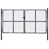 vidaXL Portail en maille de jardin Acier galvanisé 289 x 75 cm Gris
