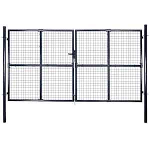 Vrtna mrežasta vrata iz pocinkanega jekla 300 x 175 cm siva