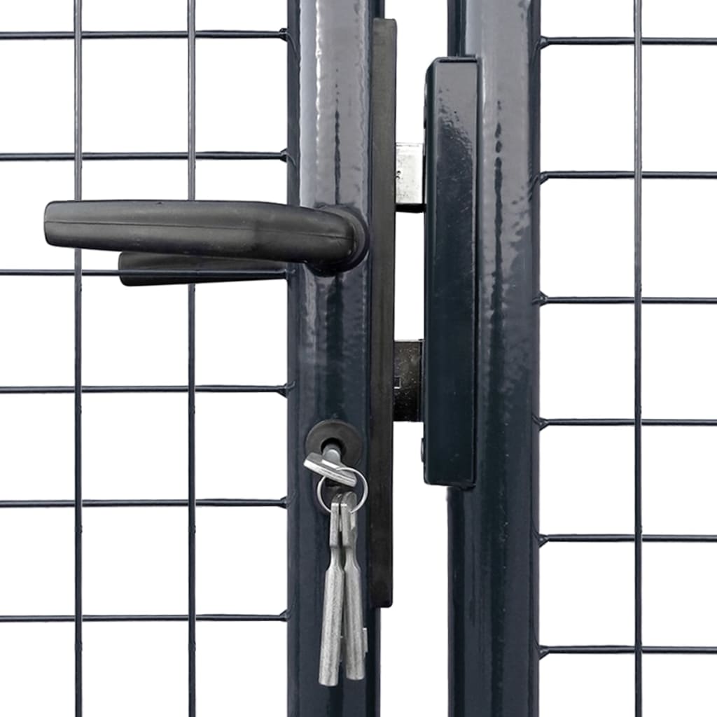Portail en Maille de Jardin Acier vente en gros Galvanisé 289x150 cm Gris Clôture vidaXL