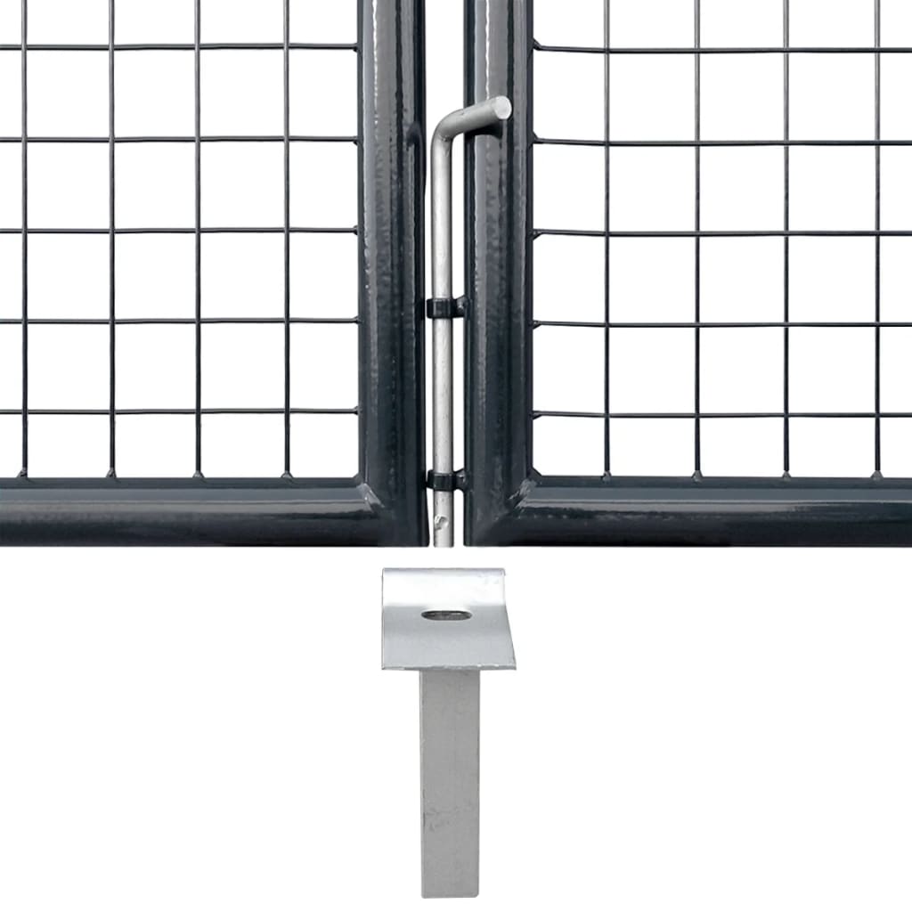 Portail en Maille de Jardin Acier Galvanisé 289x150 cm Gris Clôture vidaXL économies
