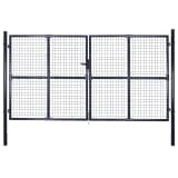 vidaXL Portail en maille de jardin Acier galvanisé 289 x 200 cm Gris
