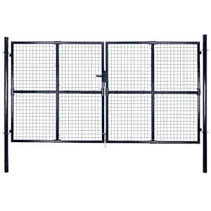 Vrtna mrežasta vrata iz pocinkanega jekla 300 x 200 cm siva