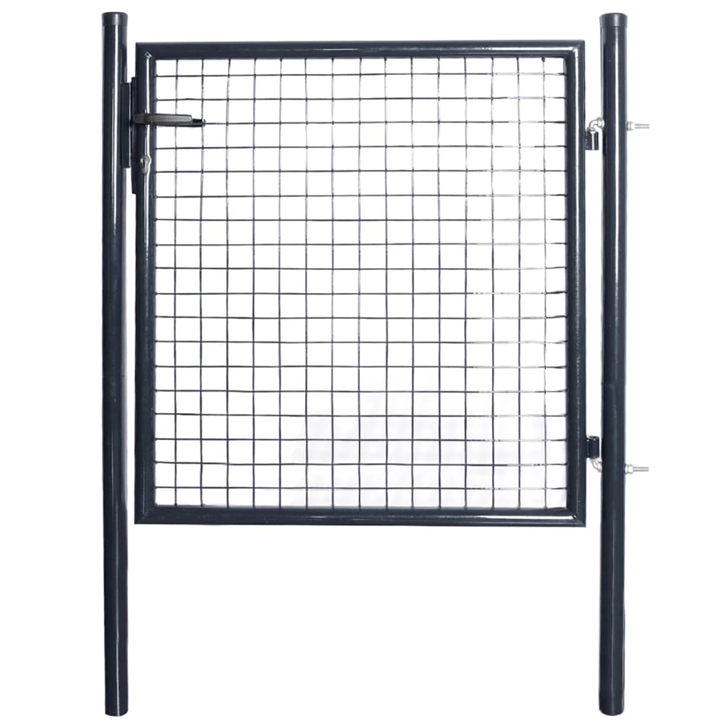 

vidaXL Mesh Garden Gate Galvanized Steel 33.7"x39.4" Gray