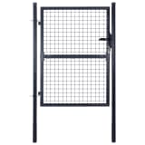 vidaXL szürke horganyzott acél hálós kertkapu 85,5 x 150 cm