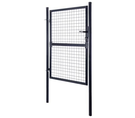 vidaXL Mesh Garden Gate Galvanised Steel 85.5x150 cm Grey