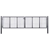vidaXL Portail en maille de jardin Acier galvanisé 400 x 75 cm Gris
