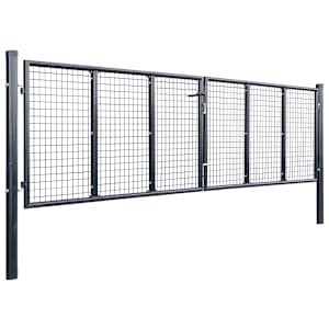 vidaXL Tinkliniai sodo vartai, cinkuotas plienas, 400x75cm, pilki