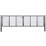 vidaXL Portail en maille de jardin Acier galvanisé 400 x 100 cm Gris
