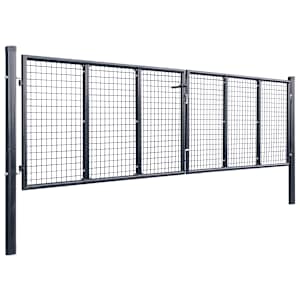 vidaXL Tinkliniai sodo vartai, cinkuotas plienas, 400x100cm, pilki