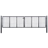 vidaXL Portail en maille de jardin Acier galvanisé 400 x 125 cm Gris