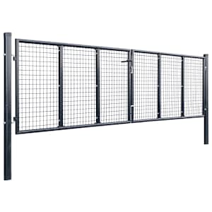vidaXL Tinkliniai sodo vartai, cinkuotas plienas, 400x125cm, pilki