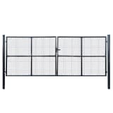 vidaXL Portail en maille de jardin Acier galvanisé 400 x 150 cm Gris