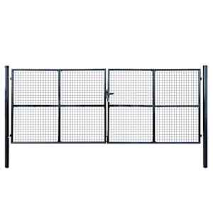 Vrtna mrežasta vrata iz pocinkanega jekla 400 x 150 cm siva