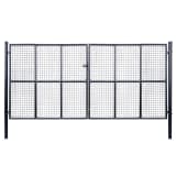 vidaXL Portail en maille de jardin Acier galvanisé 400 x 175 cm Gris