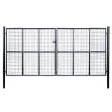 vidaXL Portail en maille de jardin Acier galvanisé 400 x 200 cm Gris