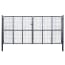  vidaXL szürke horganyzott acél hálós kertkapu 400 x 200 cm termék 2. képe