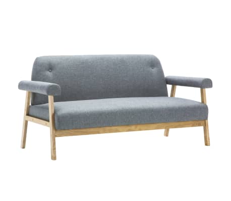 vidaXL 3-dijelni set sofa od tkanine za 6 osoba svjetlosivi