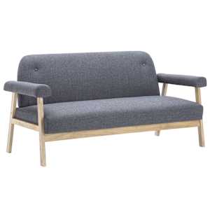 vidaXL Sofos komplektas, 5 asm., 2 dalių, audinys, tamsiai pilkas