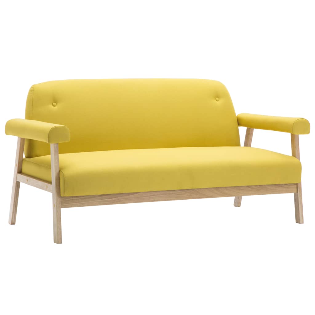 vidaXL 6-personers sofasæt i 3 dele stof gul