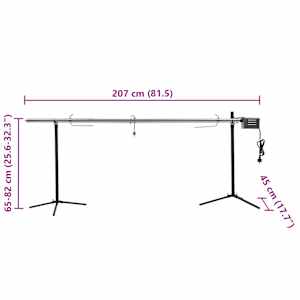 Grilovací rožeň s motorkem nerezová ocel 207 x 45 x 81 cm - obrázek 9