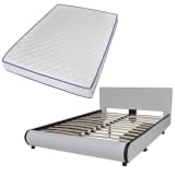 vidaXL Bed with Memory Foam Mattress Double Size White
