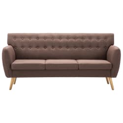 vidaXL Canap&eacute; &agrave; 3 places rev&ecirc;tement en tissu 172x70x82 cm marron