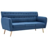 vidaXL 3-kohaline diivan, kangapolster, 172 x 70 x 82 cm, sinine