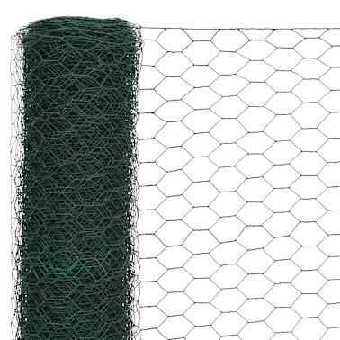 vidaXL Cerca arame galinheiro 25x1,5 m aço c/ revestimento PVC verde[3/4]