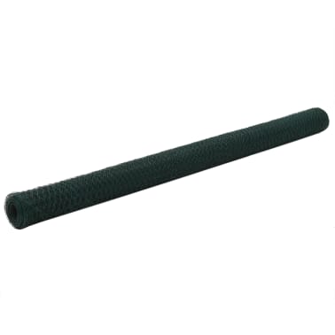 vidaXL Cerca arame galinheiro 25x2 m aço c/ revestimento PVC verde[1/4]