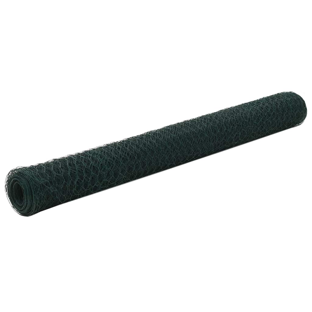 vidaXL Pletivo ke kurníku ocel PVC vrstva 25 x 1,2 m zelené